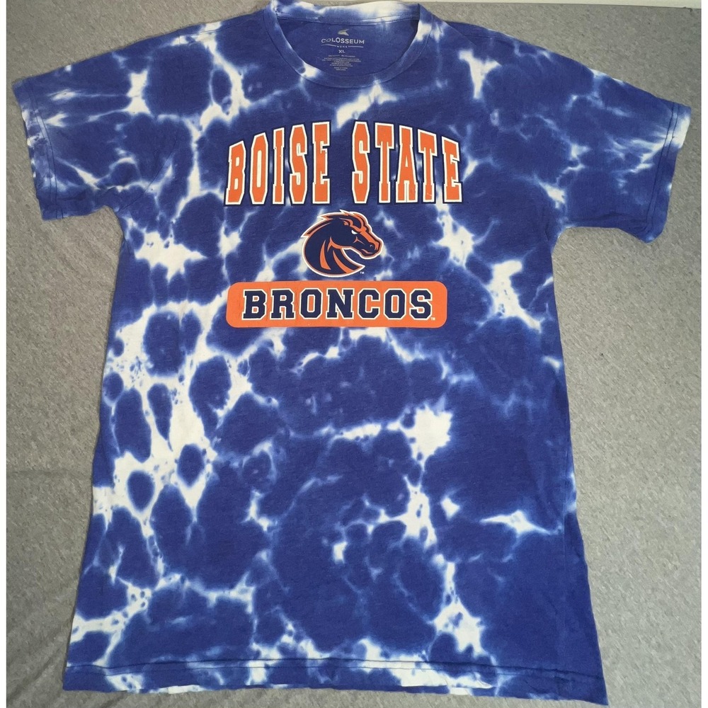 Boise State Broncos Shirt Mens XL Blue Tie Dye NCAA Football Colosseum